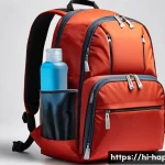 행복을 위한 여행 아이템 - A lightweight, ergonomic travel backpack made of waterproof material, displayed on a neutral backgro...