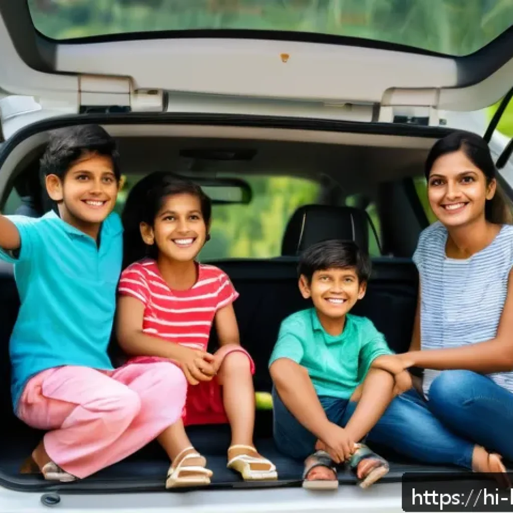 행복을 위한 가족과의 여행 - A happy Indian family of four, including parents and two children wearing comfortable casual clothes...